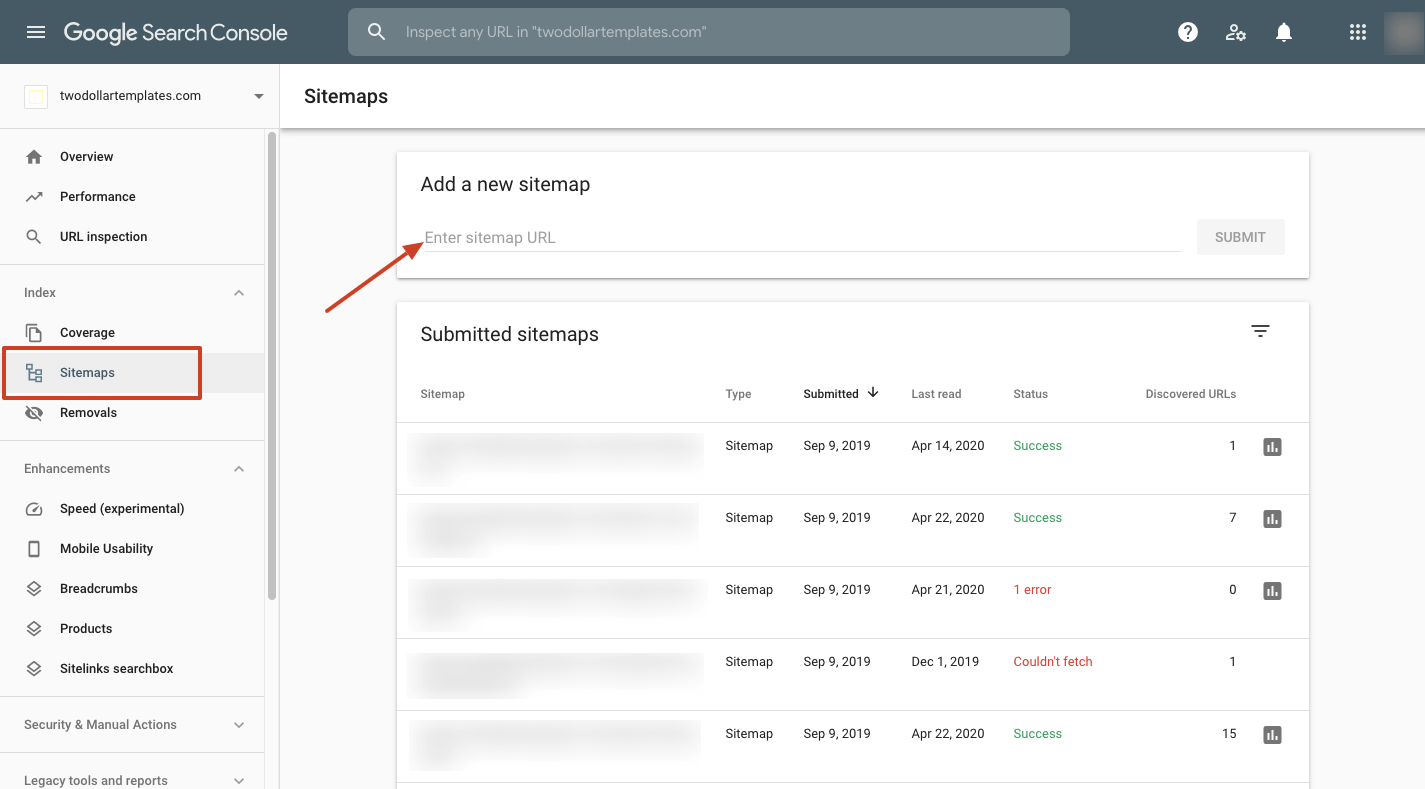 Google Search Console submit image